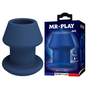 MR PLAY - JACK BLUE PLUG ANALE CAVO IN SILICONE TAGLIA M